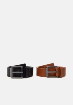 Pier One 2 PACK UNISEX - Gürtel - Black/cognac